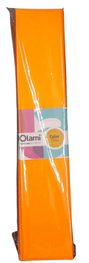 PAPEL CREPE NARANJA FLUO X10 OLAMI