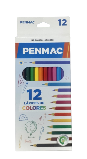 LAPIZ X12  COLORES LARGO PENMAC