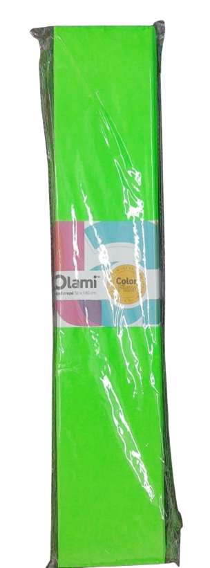 PAPEL CREPE VERDE FLUO X10 OLAMI