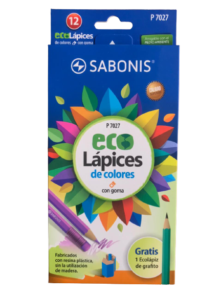 LAPIZ P7027 DE COLOR CON GOMA X12 SABONS