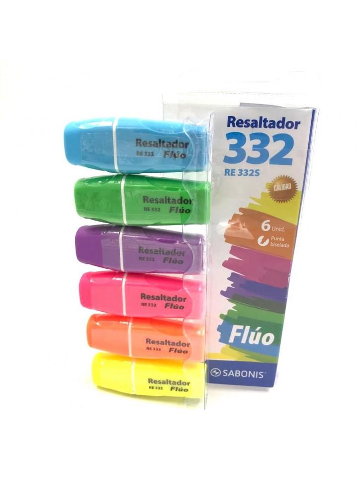 RESALTADOR MINI 332S FLUO X6 SABONIS