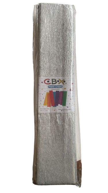 PAPEL CREPE PLATA METALIZADO X10 CBX