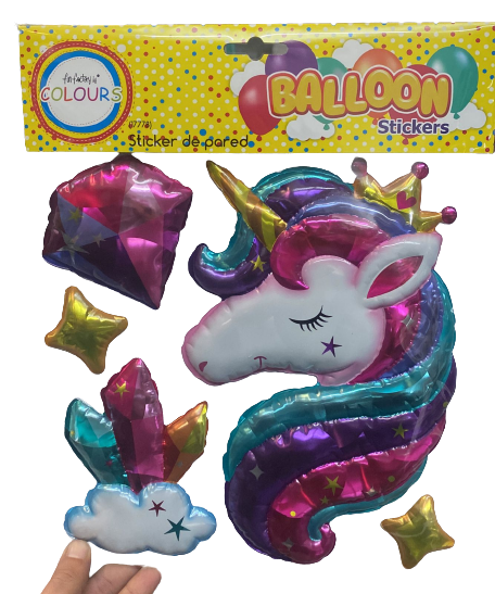 STICKER GLOBO UNICORNIO COLOURS