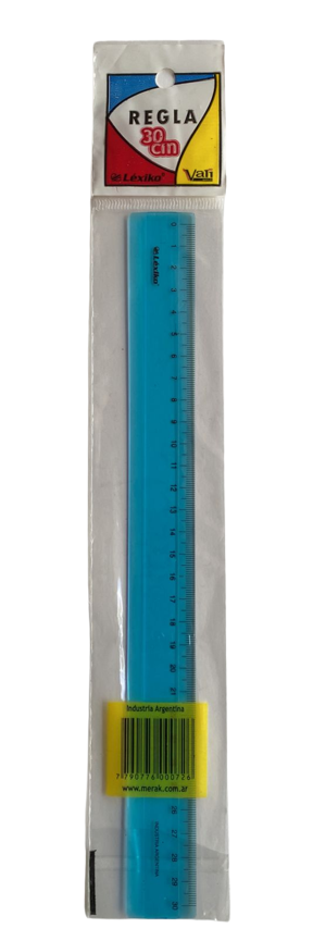 REGLA 30CM AZUL BLISTER X1 LEXICO