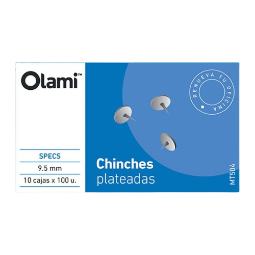 CHINCHE PLATEADA 9.5MM X100u OLAMI