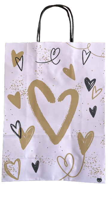 BOLSA GOLD HEART 22X10X30 FANPACK