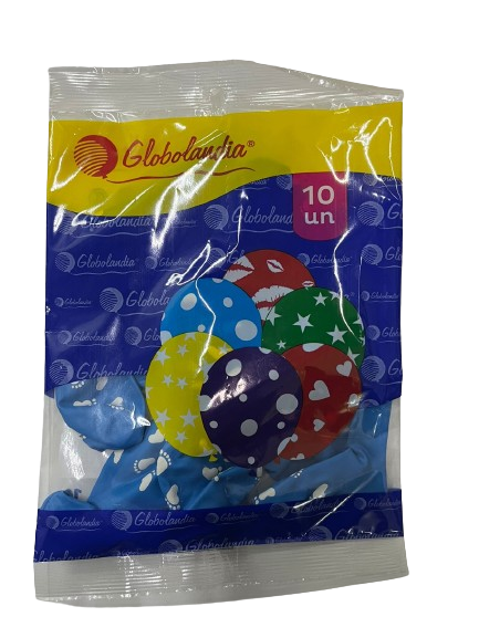 GLOBO PATITAS CELESTE 10''  X10