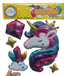 STICKER GLOBO UNICORNIO COLOURS