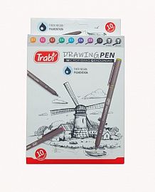 MICROFIBRA DRAWING PEN X10 NEGRO TRABI