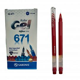 GEL 671 ROJO ROLLER 0.5 SABONIS X12