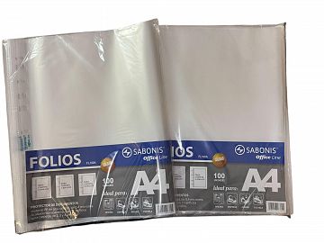 FOLIOS A4 40 MICRONES X100 SABONIS